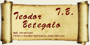 Teodor Betegalo vizit kartica